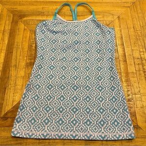 Ivivva Lululemon Patterned Athletic Tank Top Blue and Pink